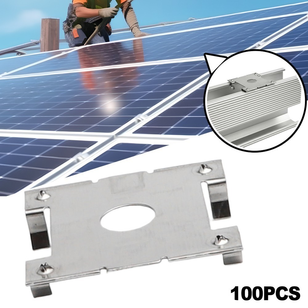 100pcs Solar Panel Grounding Washer Clips Stainless Steel for Rail Systems