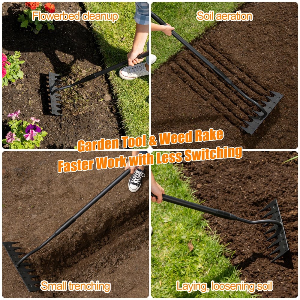 Manual Weeder Tool, 56" Weed Puller Tool with Sharp Blade, 11" Wide Heavy Dut...