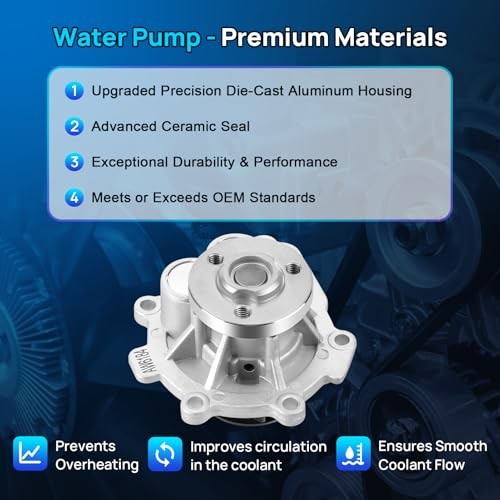 Engine Timing Belt Kit with Water Pump, Compatible with 2012-2018 Chevy Sonic,