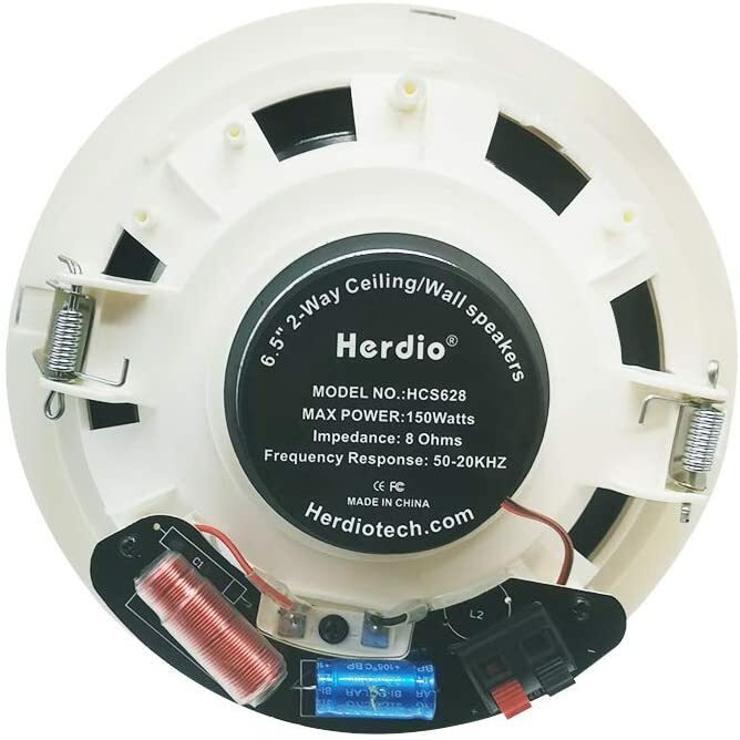 4*Herdio 6.5" 600W Ceiling Speakers Wireless Bluetooth Home Kitchen Wall Speaker