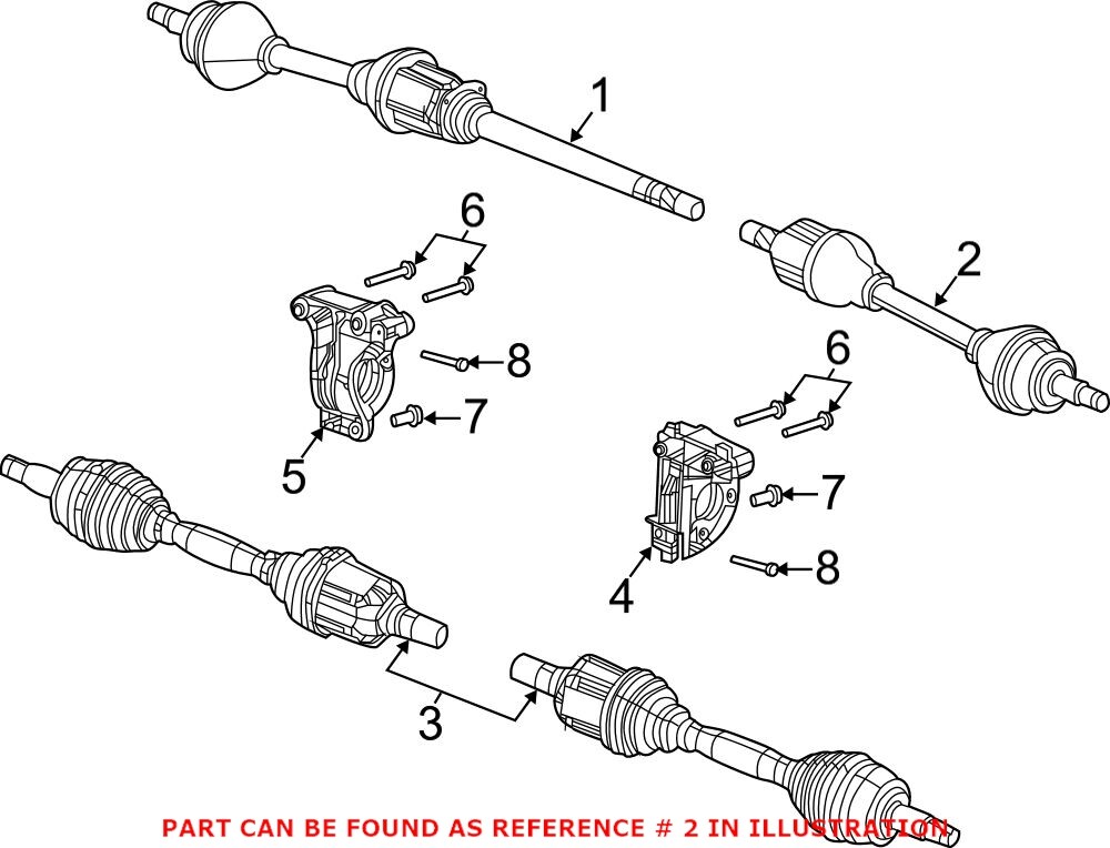 Genuine OEM Mopar Front Driver Left CV Axle Assembly For Jeep Compass