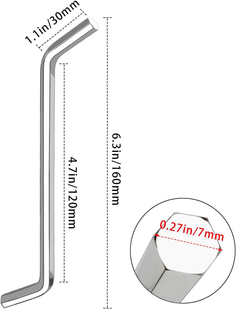 2 Pcs Garbage Disposal Wrench, Garbage Disposal Allen Wrench Tool Compatible wit