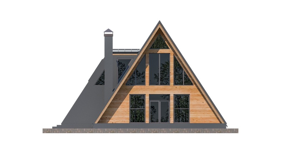 64’x50’ 2-Beds 3-Baths Charming A-Frame Architectural Build Plans PDF Download