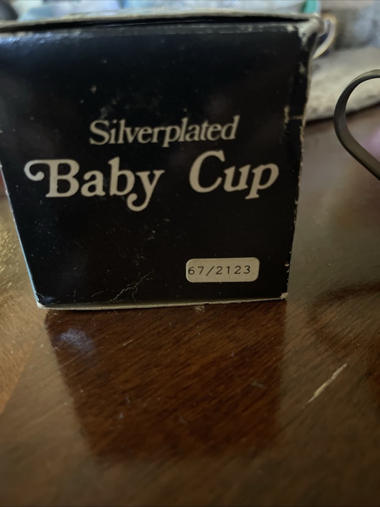 Vintage Silver Baby Cup Duck Embossed