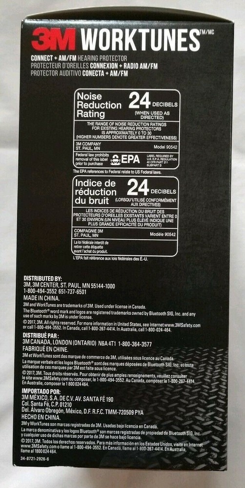Peltor 90542-3DC Black Worktunes AM/FM Bluetooth Wireless Hearing Protector