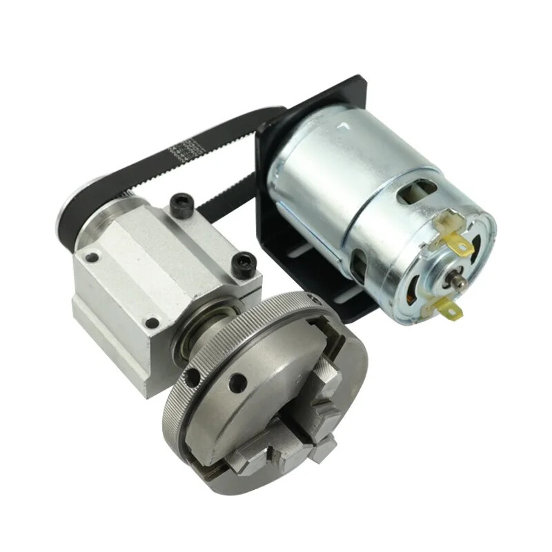 Versatile Motorized Rotary Lathe Woodworking Spindle DIY Slide Assembly + Chuck