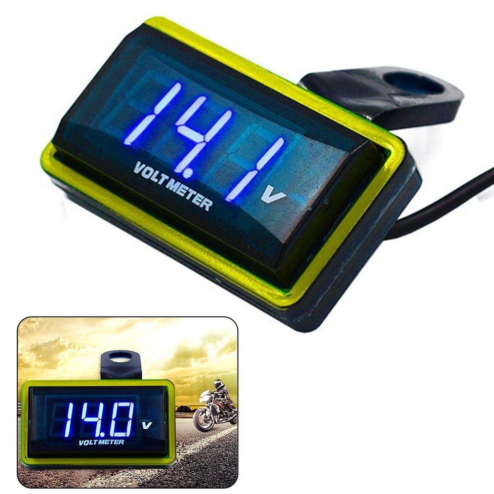 12V Motorcycle Voltage Detection Meter Modified Car Digital Display Belt Bracket