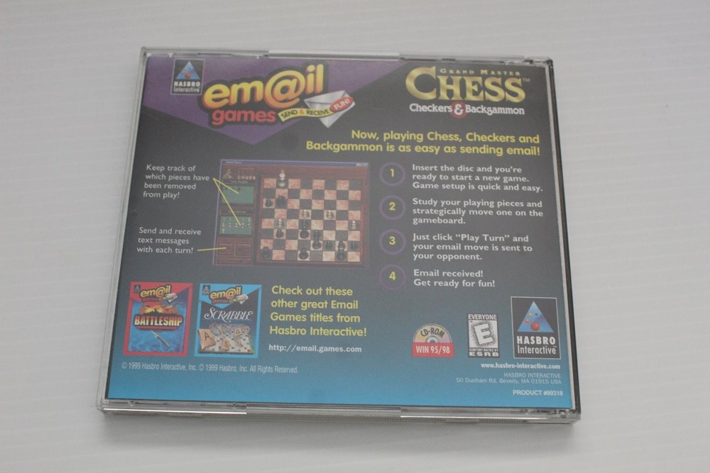 Grand Master Chess Checkers Backgammon Software PC CD-ROM Hasbro
