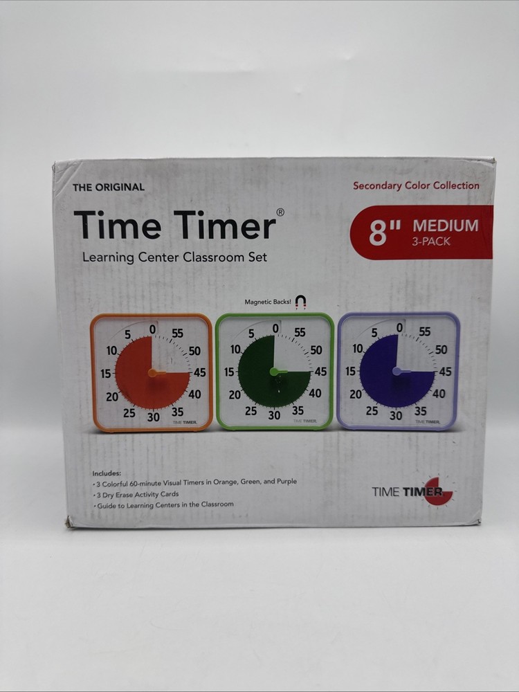 Time Timer 8 Inch Learning Center Classroom Set — 60 Minute Visual Timer for
