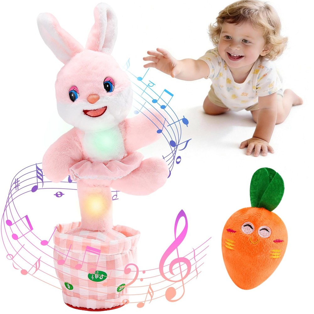Talking Dancing Easter Bunny Plush, Easter Basket Stuffers Toddler Girl Boy, ...