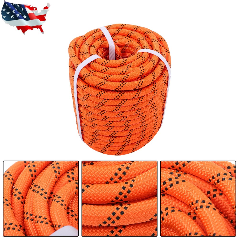1/2" × 120' 48 Strands Braid Polyester Arborist Bull Rope Pulling Rigging Line