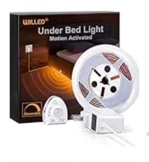 WILLED Under Bed Lights, Dimmable Motion Activated Led Light Warm White 5 ft