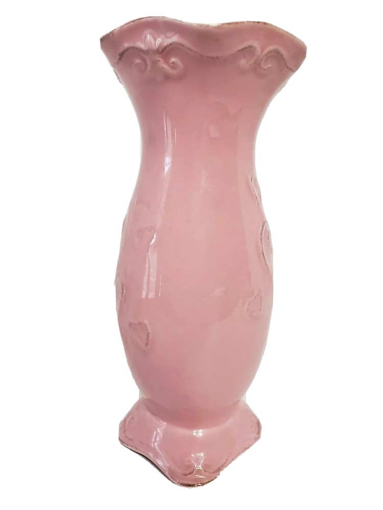 Valentine Pink ceramic vase Hearts Springtime