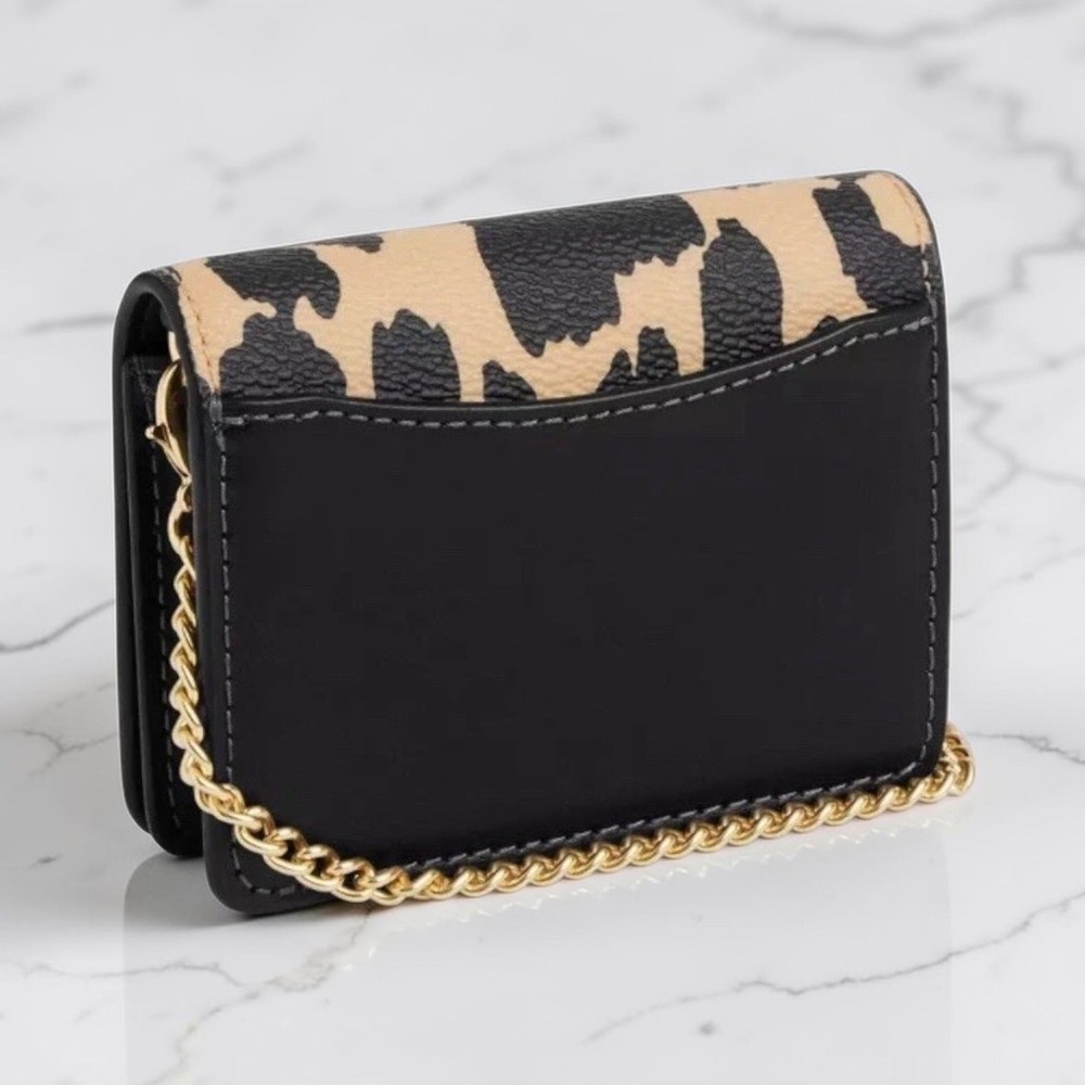 Coach Mini Wallet On A Chain With Leopard Print CX151