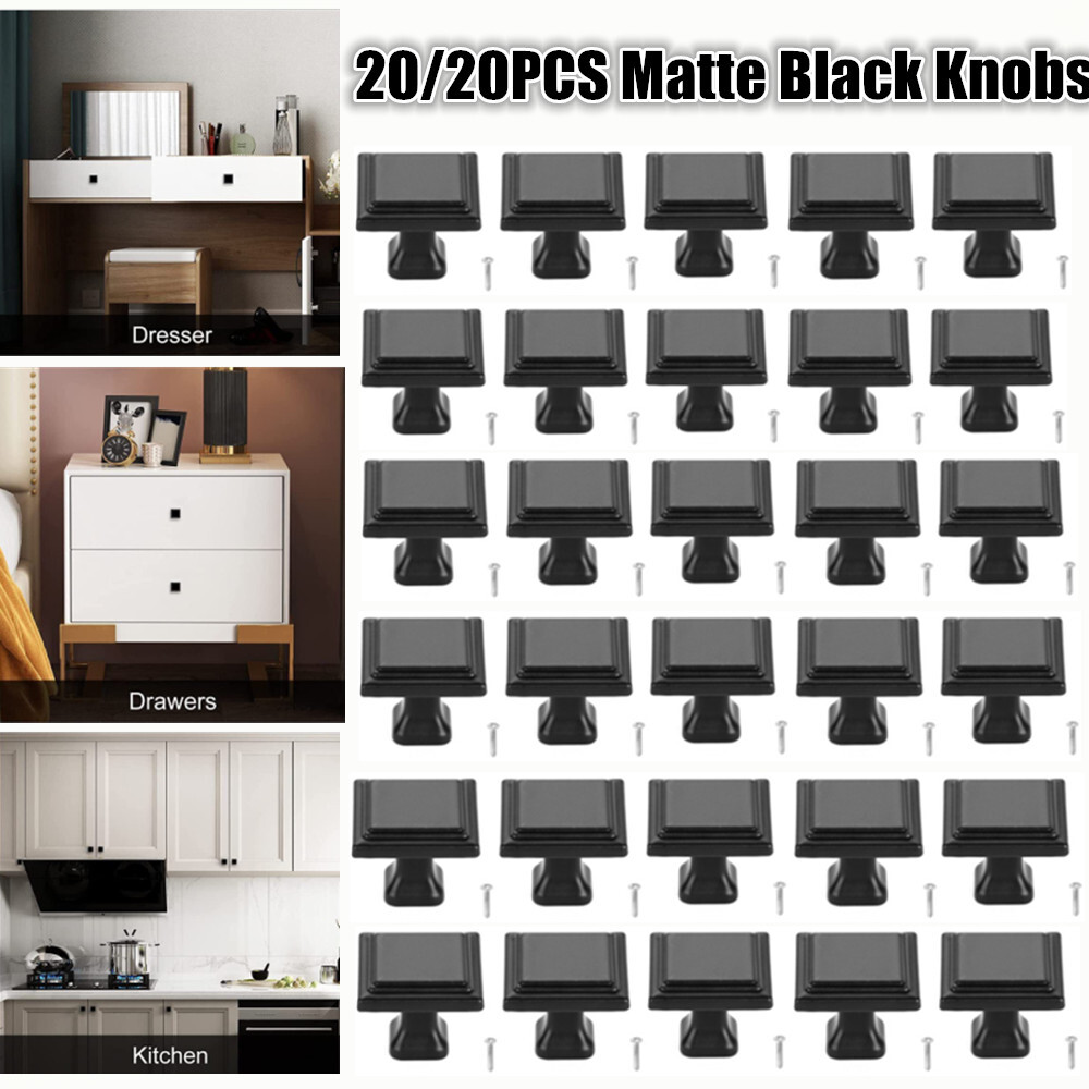 Lot Matte Black Cabinet Pull Knobs Kitchen Drawer Handles Door Cupboard Hardware