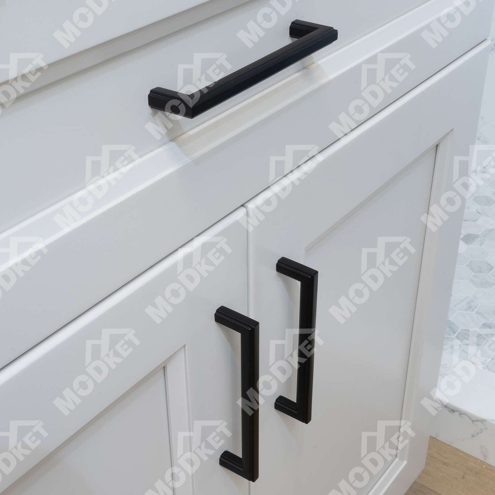 Solid Matte Black Cabinet Pulls Knobs Handles Kitchen Bath Drawers Hardware
