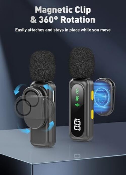 Wireless Microphone for iPhone, All iPhones & Androids (USB-C + Lightning)