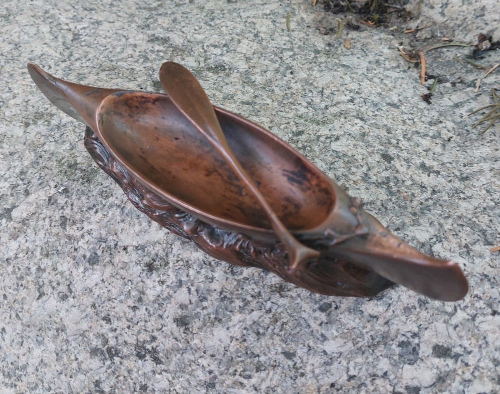 Bronze Canoe Shaped Sculpture