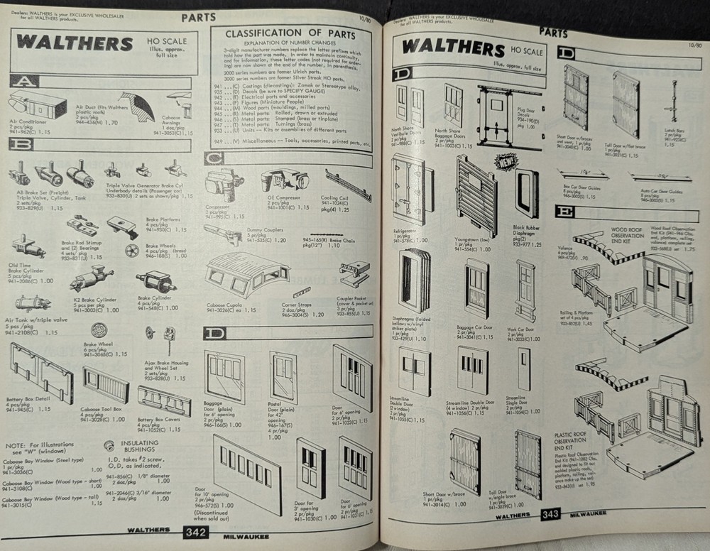 ***VINTAGE 1981 WALTHER'S HO SCALE MODEL TRAIN CATALOG & REFERENCE MANUAL***