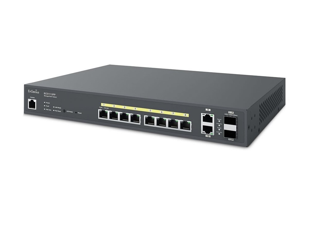 EnGenius ECS1112FP PoE Switch 8-Port 130W Layer2+ Cloud Managed