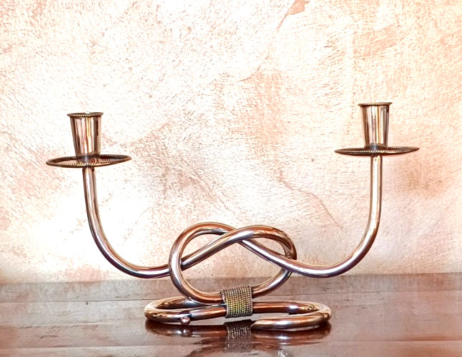 Silver 800 Candle Holder 2 Flames