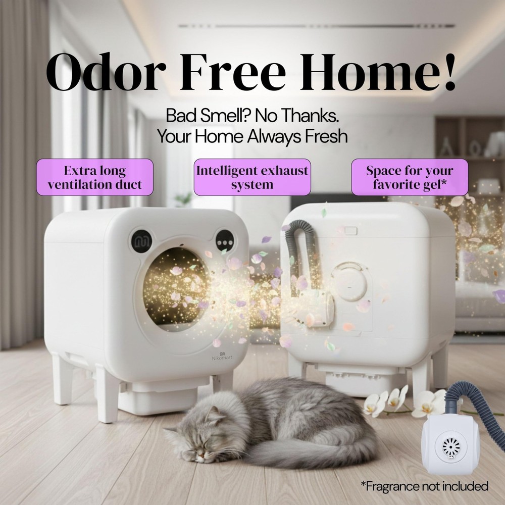 Nikomart Automatic Litter Box 75L Extra Large Capacity for Multiple Cats Sel