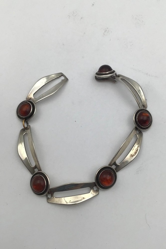 Niels Erik From Sterling Silver Bangle (Amber)