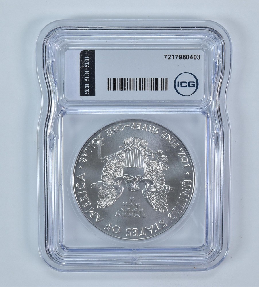 2018 American Silver Eagle Mint Error Struck Thru Authentic ICG