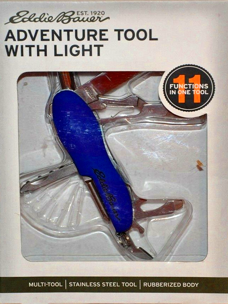 EDDIE BAUER ADVENTURE TOOL WITH LED LIGHT 11 Function Knife Tool