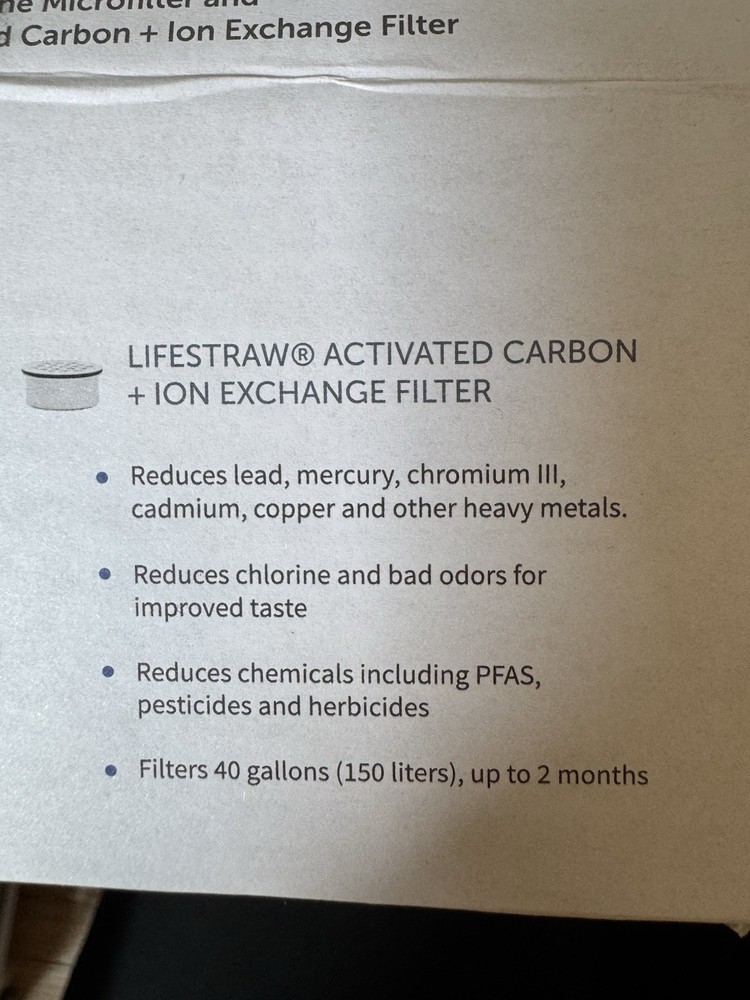 LifeStraw Single Activated Carbon Replacement Water Filter New Sealed