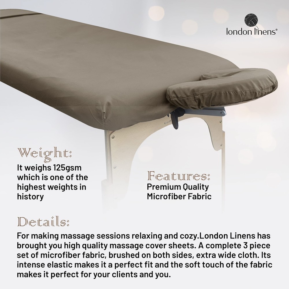 Soft Microfiber 3-Piece Massage Table Sheets - Super Lightweight, Stain and R...