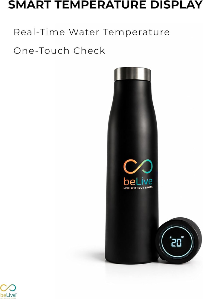 Smart Water Bottle, Black, Digital Hydration Tracking, Live without Limits Colle