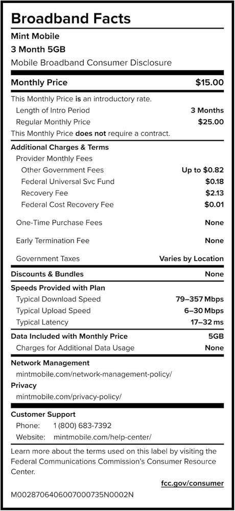 Exclusive $15/ Mobile Plan - 5GB 5G Data & Unlimited Talk/Text Included