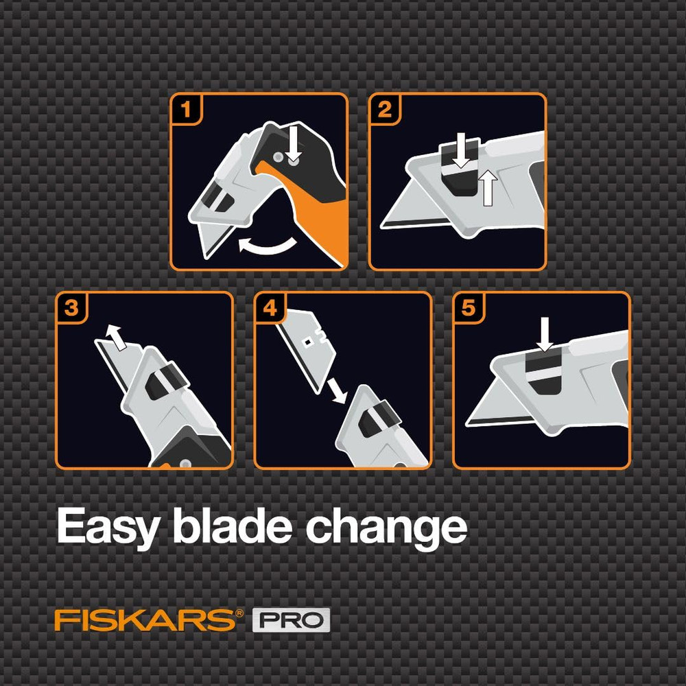 Pro Retractable Folding Utility Knife, Box Cutter with Long-Lasting Carbonmax Ra