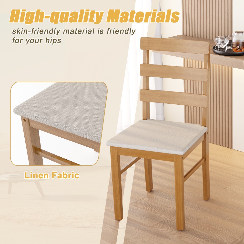 Solid Wood Dining Table And Chair Set Table and Chair Set 1 Table 4 Back