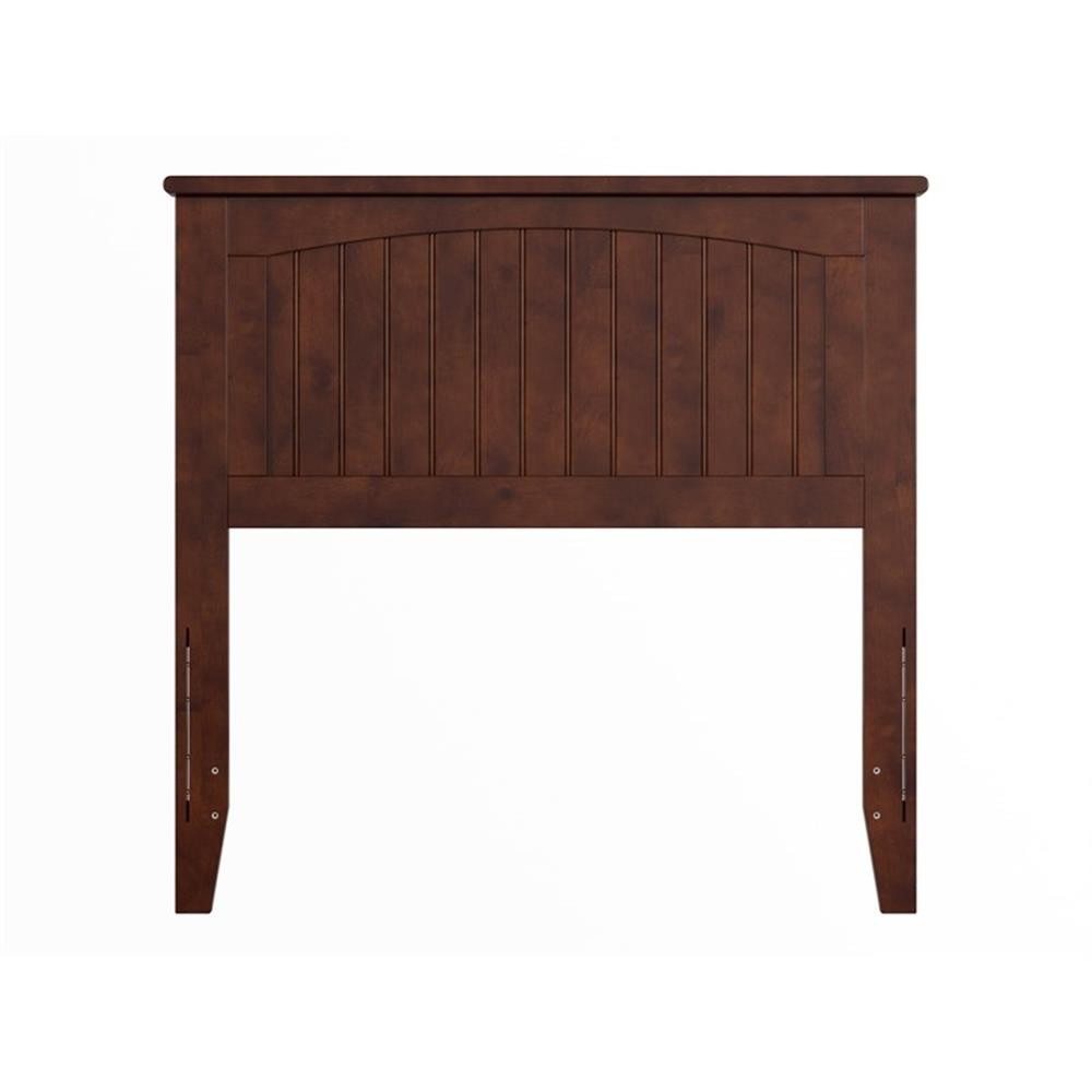 Pemberly Row Twin Coastal Solid Wood Panel Headboard in Walnut