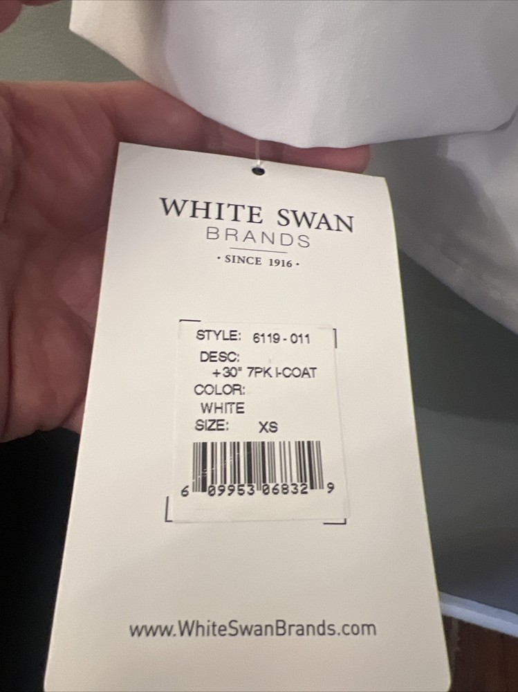 ￼ White Swan Brands Matter Lab Coat Extra Small New Tags