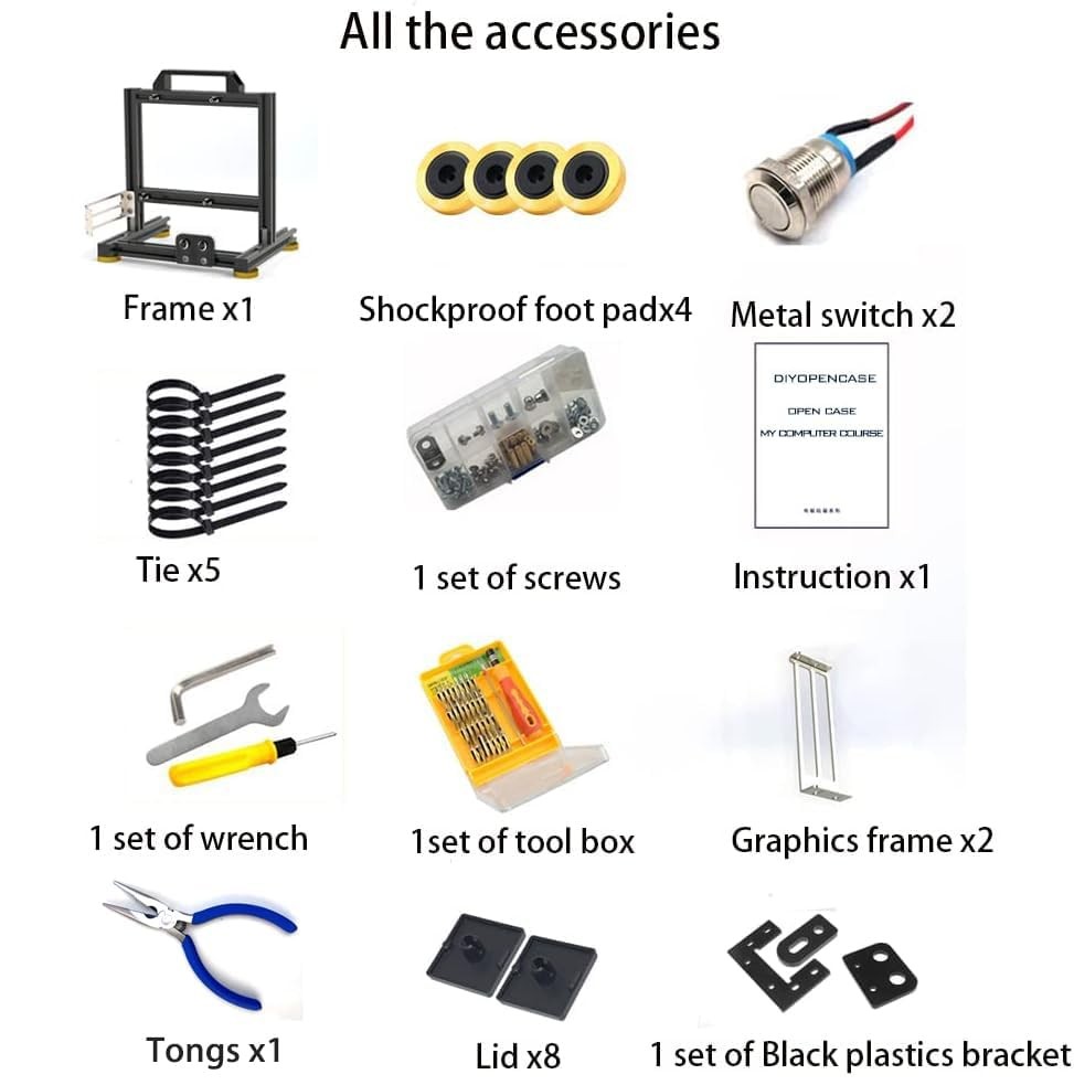 PC Creative Assembly Frame Test Bench，Open Air Frame Case, DIY Computer Mothe...