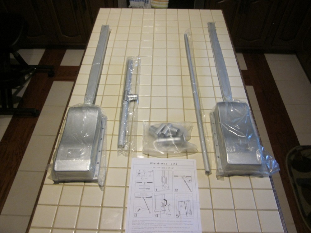 Pull Down Clothes Rail Adjustable 19.3" - 25 " Wardrobe Lift 22lb