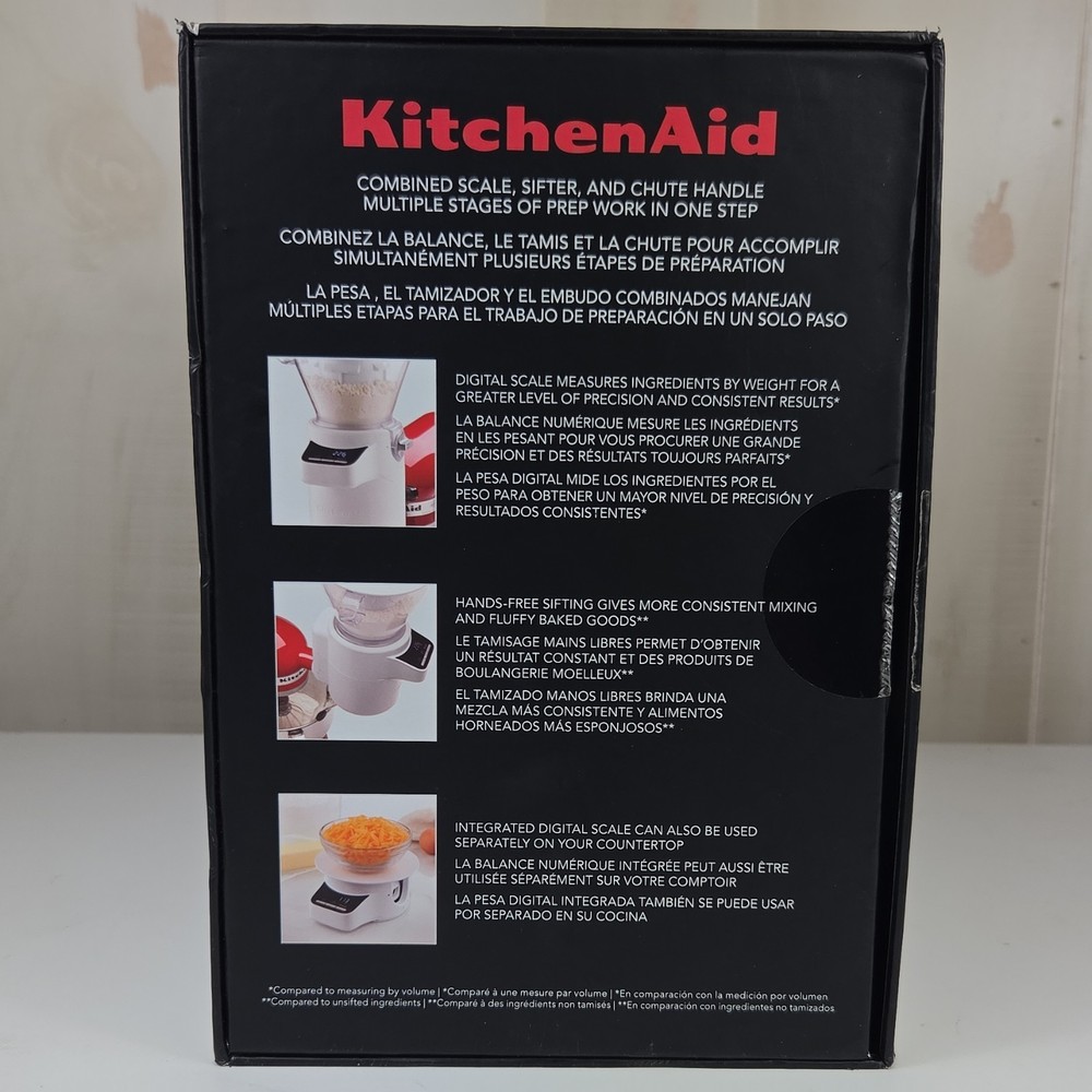 KitchenAid KSMSFTA Stand Mixer Attachment Sifter + Digital Scale White