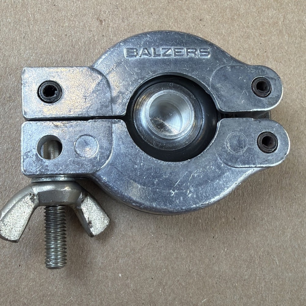 Balzers NW 10-16 KF Vacuum Clamp w/ KF10 Ring & Solid Blank Insert - #2