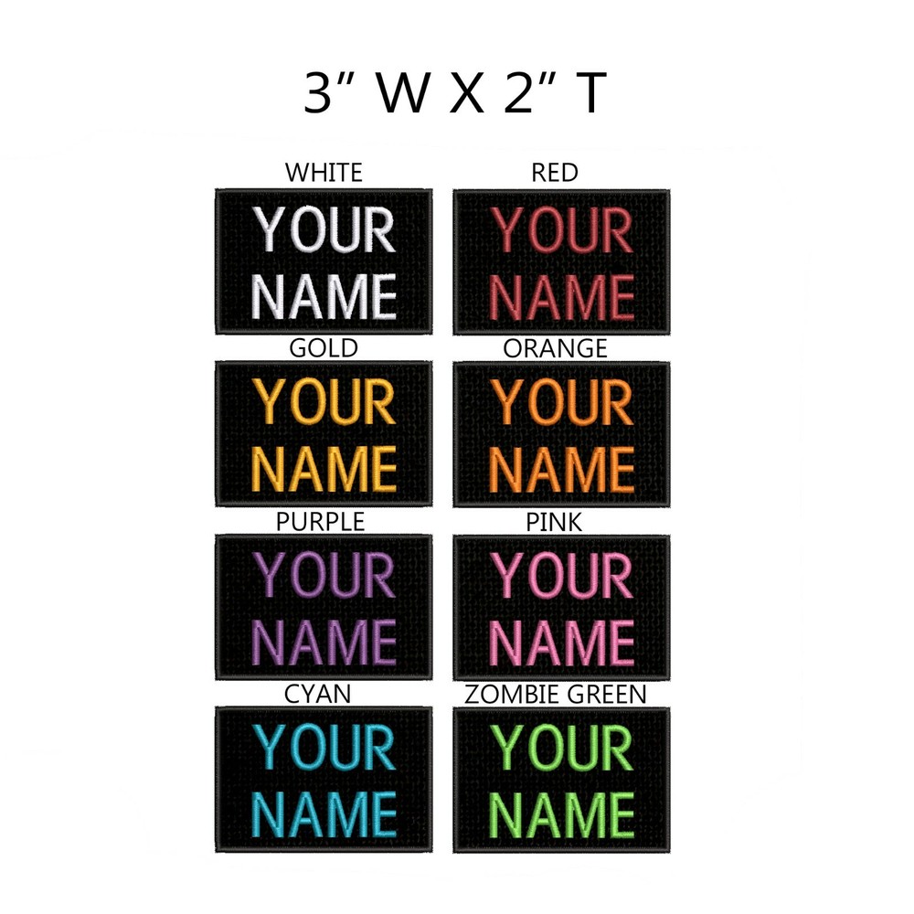 IRON-ON Custom Embroidered Name Patch, Name Tag,Name Badge Rectangular 3X2"