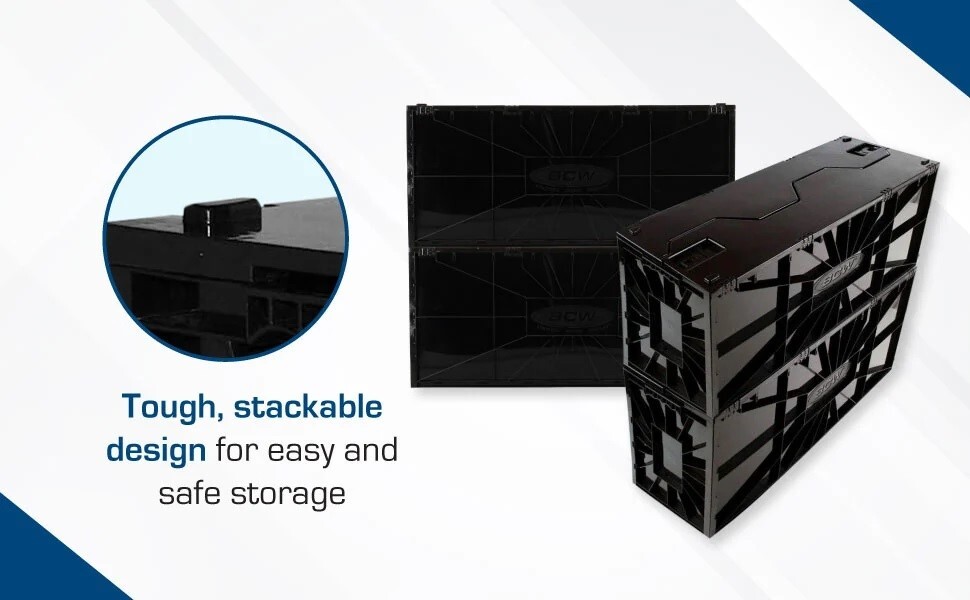 5 BCW LONG Comic Book Storage Bin Heavy Duty Plastic Box Hold 300 Bags Stackable