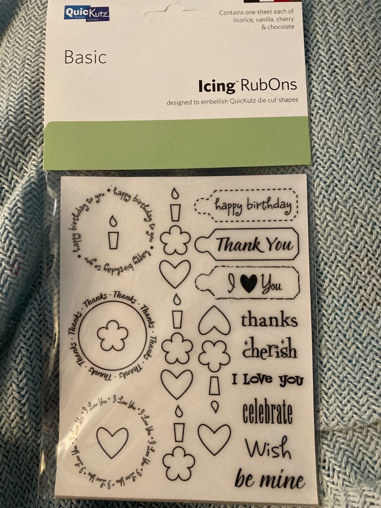 Quick Kutz Icing Rubons- basic- 4 sheets-cherry, chocolate, vanilla, licorice