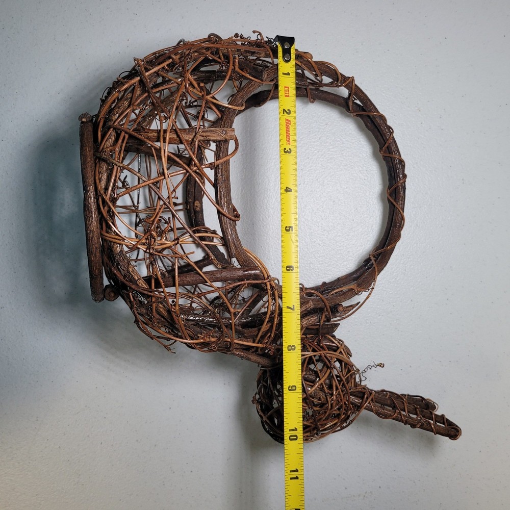 Rustic Bunny Rabbit Basket Egg Holder Grapevine Twig Easter Farmhouse Decor 10in