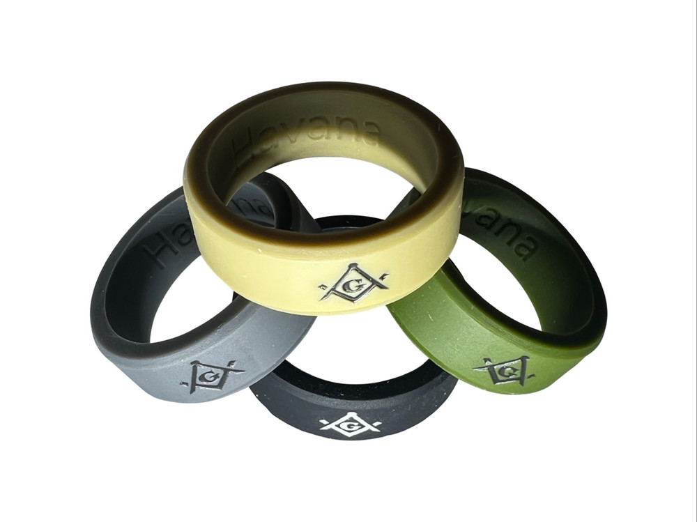 Masonic Ring Silicone Service Pack ( 4 pack backfilled in subdued black/gray)