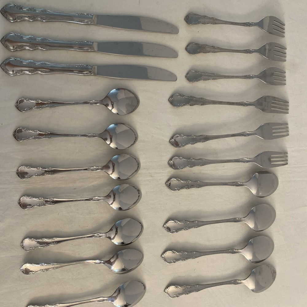Select Stainless Flatware Korea Rose 20 Pieces Replacement Floral Flowers