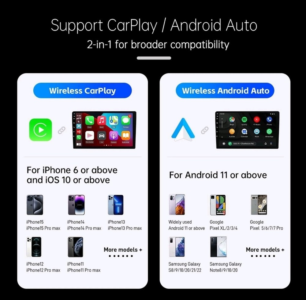 Wireless CarPlay Adapter with Android Auto Support, Universal Plug ...