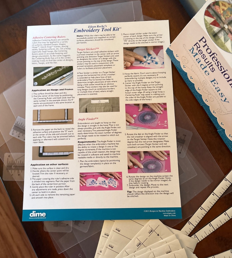 Eileen Roche Embroidery Tool Kit Machine Embroidery Placement Tools Incomplete