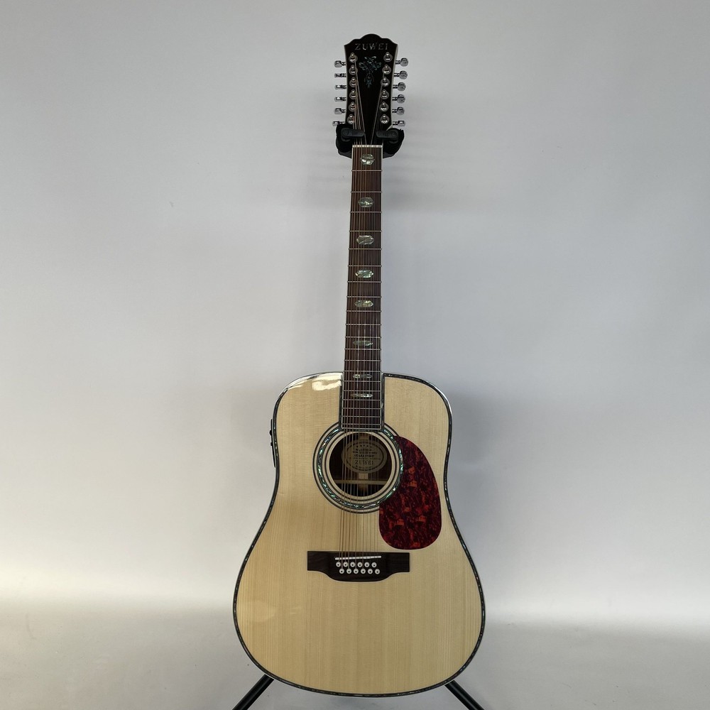 Handmade ZUWEI D45 12 String Acoustic Electric Guitar Solid Spruce Top